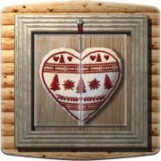 Interrupteur décoré Coeur sapins double poussoir - Decorupteur