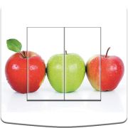 Interrupteur décoré Cuisine / Les 3 pommes double poussoir - Decorupteur