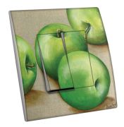 Interrupteur décoré Cuisine / Pommes vertes double - Decorupteur