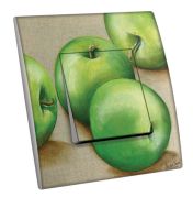 Interrupteur décoré Cuisine / Pommes vertes poussoir - Decorupteur