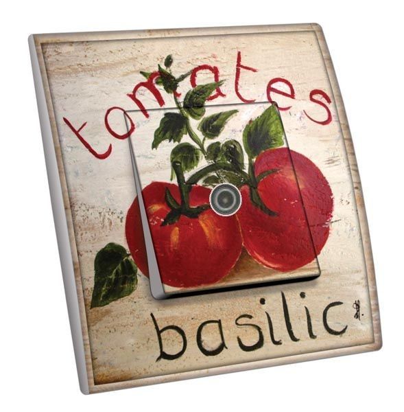 Interrupteur décoré Cuisine / Tomates basilic TV - Decorupteur