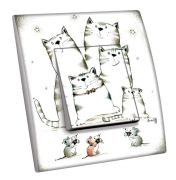 Interrupteur décoré Enfants / Chats et souris simple - Decorupteur