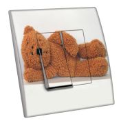 Interrupteur décoré Enfants / L'ours en peluche double - Decorupteur
