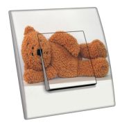 Interrupteur décoré Enfants / L'ours en peluche poussoir - Decorupteur