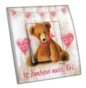 Interrupteur décoré Enfants / Le bonheur avec toi double - Decorupteur