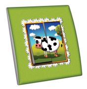 Interrupteur décoré Enfants / Madame Vache double - Decorupteur