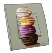 Interrupteur décoré Gourmandises / Macarons 2 simple - Decorupteur