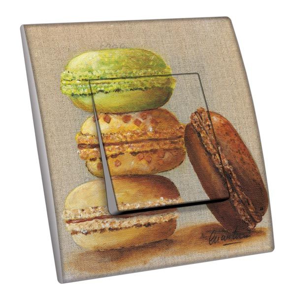 Interrupteur décoré Gourmandises / Macarons poussoir - Decorupteur