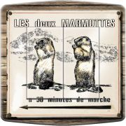 Interrupteur décoré Marmottes double poussoir - Decorupteur