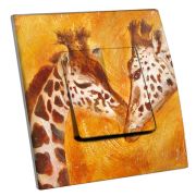 Interrupteur décoré Martini Girafes double - Decorupteur