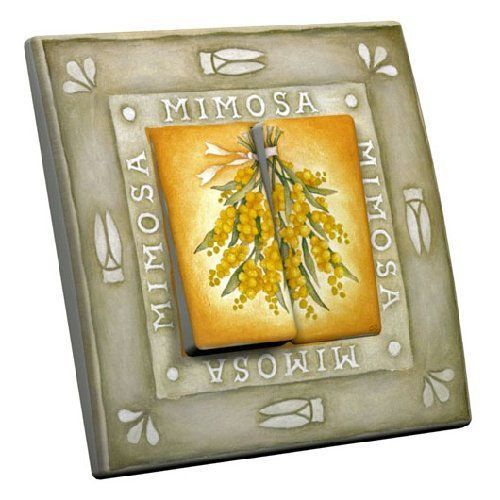 Interrupteur décoré Mimosa double - Decorupteur