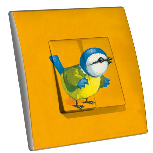 Interrupteur décoré Mister Oiseau double - Decorupteur