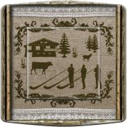 Interrupteur décoré Montagne / Tissu Alpage poussoir - Decorupteur