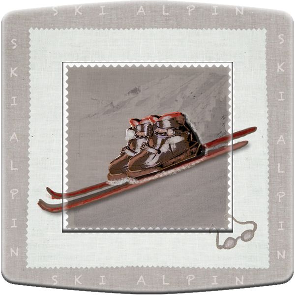 Interrupteur décoré Montagne / Tout pour le ski simple - Decorupteur