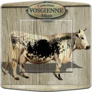 Interrupteur décoré Montagne / Vache Vosgienne poussoir - Decorupteur