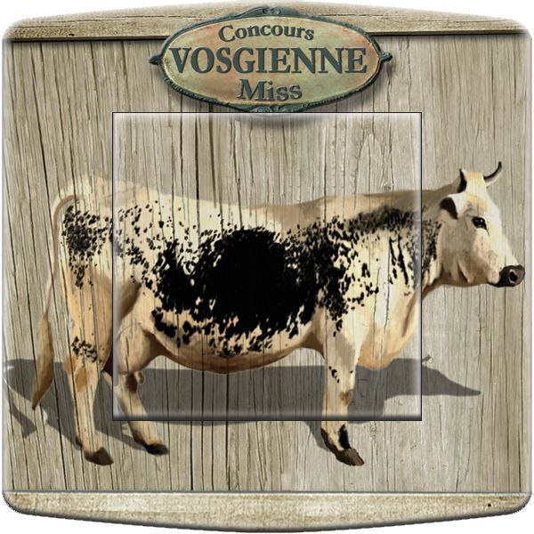 Interrupteur décoré Montagne / Vache Vosgienne simple - Decorupteur