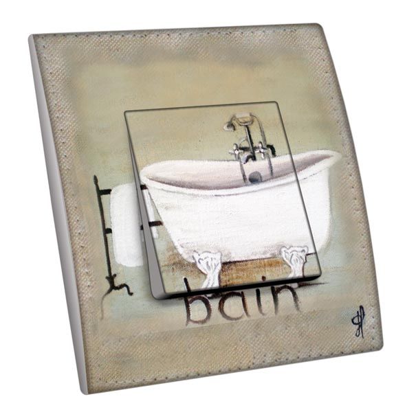 Interrupteur décoré Salle de bain / Baignoire simple - Decorupteur