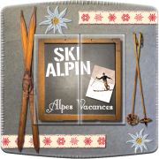 Interrupteur décoré Ski alpin double - Decorupteur