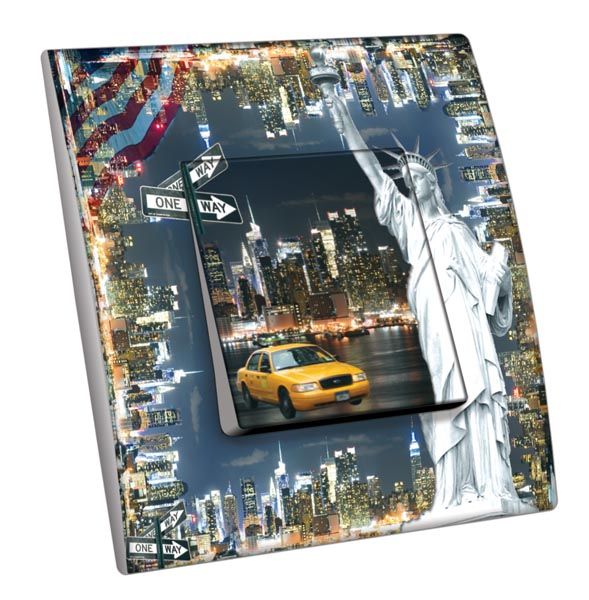 Interrupteur décoré Villes - Voyages / New York 5 poussoir - Decorupteur