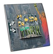 Interrupteur décoré Villes - Voyages / New York 8 poussoir - Decorupteur