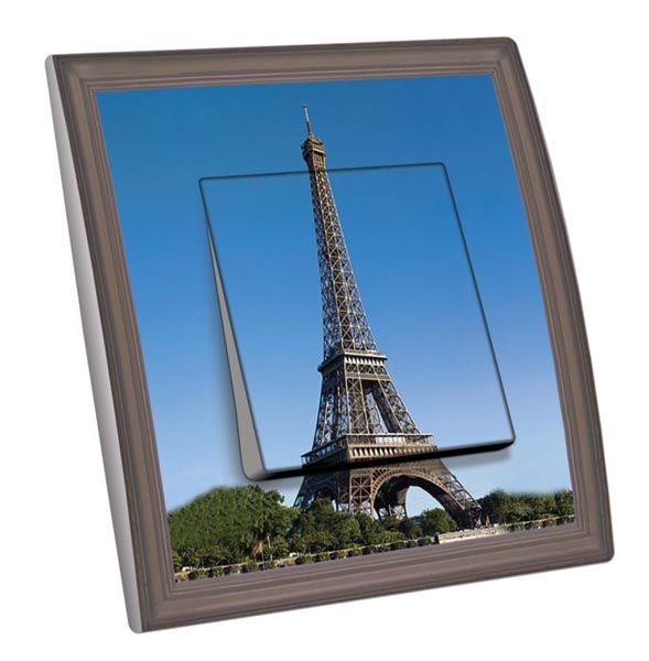 Interrupteur décoré Villes - Voyages / Tour Eiffel poussoir - Decorupteur