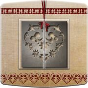 Interrupteur décorée Coeur edelweiss double poussoir - Decorupteur
