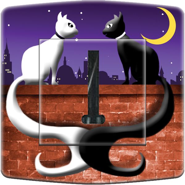 Prise décorée Animaux / Lune de chats téléphone - Decorupteur