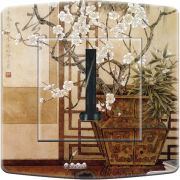 Prise décorée Cerisier Blanc mod2 téléphone - Decorupteur