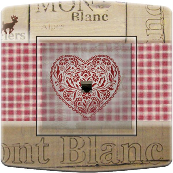 Prise décorée Coeur Mont blanc RJ45 - Decorupteur