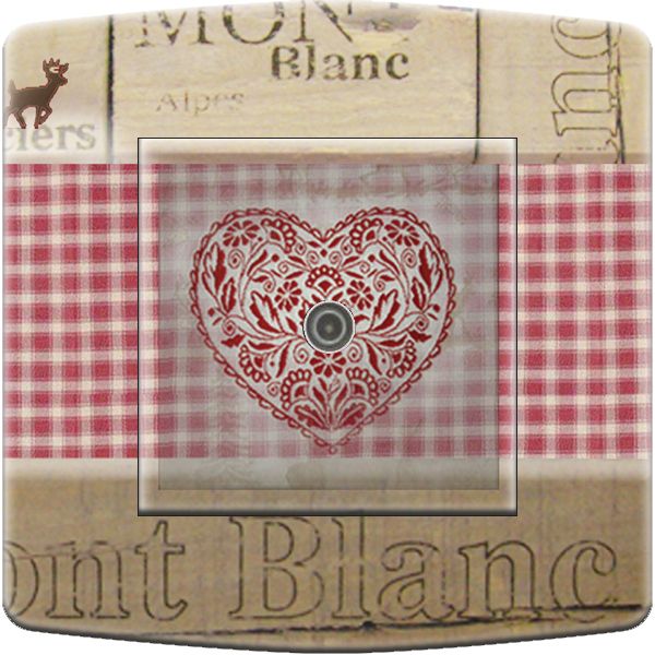 Prise décorée Coeur Mont blanc TV - Decorupteur