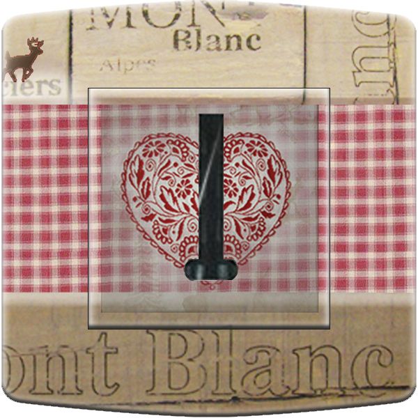 Prise décorée Coeur Mont blanc téléphone - Decorupteur