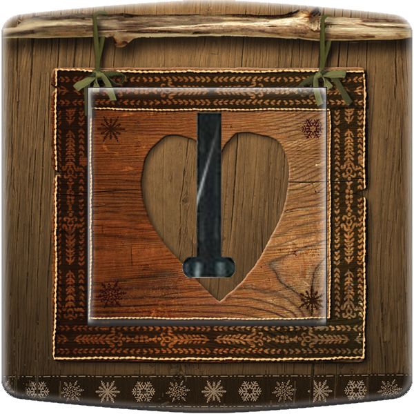 Prise décorée Coeur bois téléphone - Decorupteur