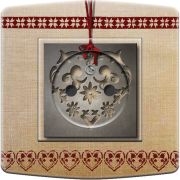 Prise décorée Coeur edelweiss 2 pôles + terre - Decorupteur