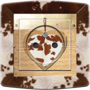 Prise décorée Coeur peau de vache 2 pôles + terre - Decorupteur