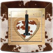 Prise décorée Coeur peau de vache téléphone - Decorupteur
