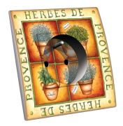 Prise décorée Cuisine / Herbes de Provence 2 pôles + terre - Decorupteur