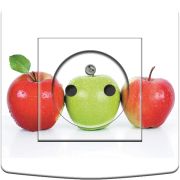 Prise décorée Cuisine / Les 3 pommes 2 pôles + terre - Decorupteur