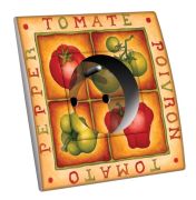 Prise décorée Cuisine / Tomate poivron 2 pôles + terre - Decorupteur