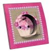 Prise décorée Cupcake rose 2 pôles + terre