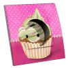 Prise décorée Cupcake vert pois 2 pôles + terre