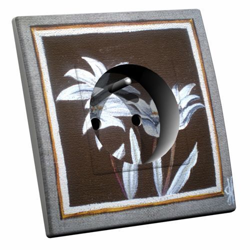 Prise décorée Edelweiss mod1 2 pôles + terre - Decorupteur