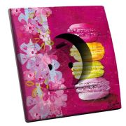 Prise décorée Fleurs et Macarons 2 pôles + terre - Decorupteur