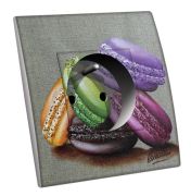 Prise décorée Gourmandises / Macarons 5 2 pôles + terre - Decorupteur