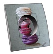 Prise décorée Gourmandises / Macarons 7 2 pôles + terre - Decorupteur