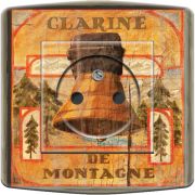 Prise décorée Montagne / Clarine de montagne 2 pôles + terre - Decorupteur