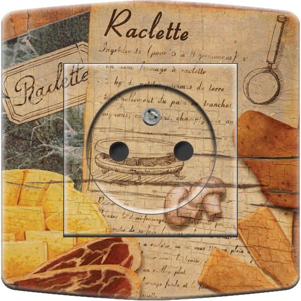 Prise décorée Montagne / Raclette 2 pôles + terre - Decorupteur
