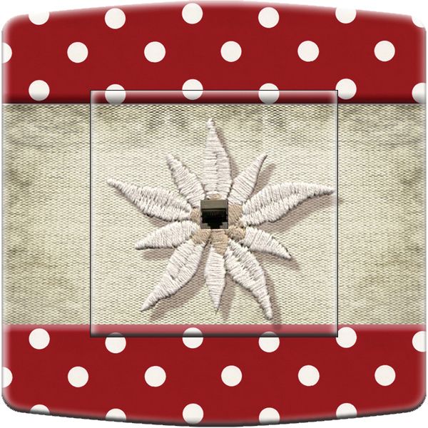 Prise décorée Montagne / Tissu Edelweiss RJ45 - Decorupteur