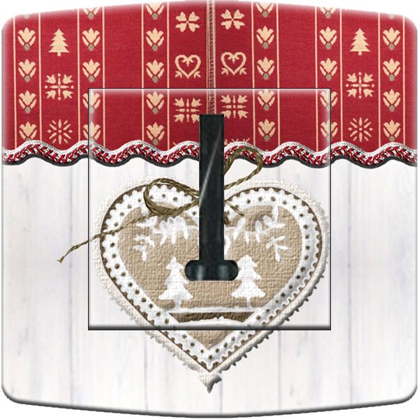 Prise décorée Montagne / Tissu coeur ficelle téléphone - Decorupteur