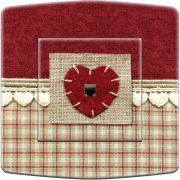 Prise décorée Montagne / Tissu coeurs RJ45 - Decorupteur