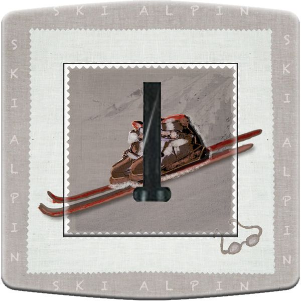 Prise décorée Montagne / Tout pour le ski téléphone - Decorupteur